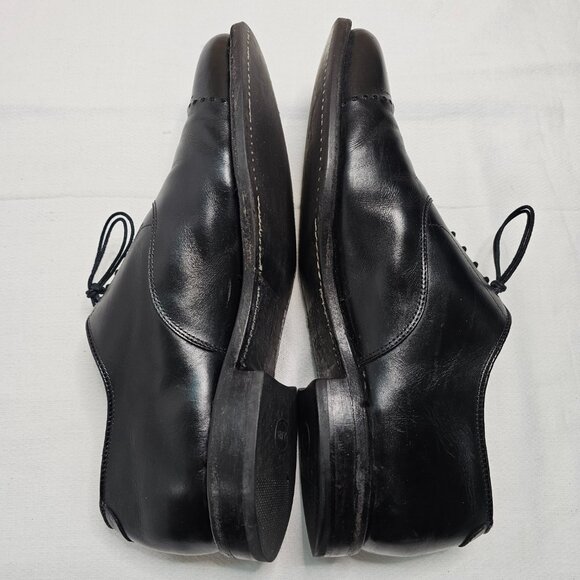 Allen Edmonds Dryden Medallion Shoes Black Leather Cap Toe Oxford Mens Size 9.5D - Picture 7 of 12